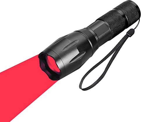 WAYLLSHINE Red Light Flashlight, 1 Mode LED Flashlight for Astronomy, Aviation, Night Observation