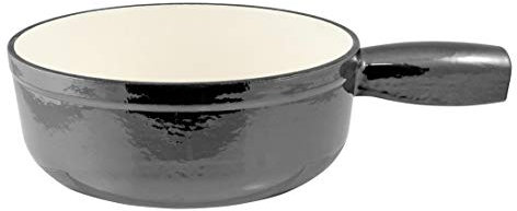 Swissmar Lugano Käsefonduetopf aus emailliertem Gusseisen (Metallic-Schwarz, 2L/2Q)