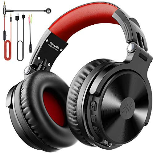OneOdio Pro M Bluetooth-hörlurar med mikrofon, 80 timmars uppspelning Trådlösa hopfällbara Hi-Fi-hörlurar, trådlöst läge brusisolerande hörlurar för mobiltelefoner/PC/TV