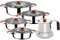 San Ignacio Bateria de cocina 8 piezas apta para induccion Altea en acero inoxidable con cafetera para 6 tazas de acero inoxidable Copper, PK3247