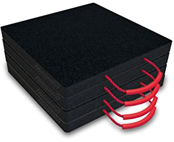 4 Stück Abstützplatten Schwarz 300x300x30mm, 7t, Unterlegplatten, Kranplatten, Kranabstützplatten, LuxTek