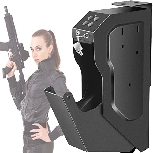 GGMWDSN Caja Fuerte para Pistolas, Caja Fuerte para Pistolas de Acceso RáPido con 2 Llaves de Respaldo, Caja Fuerte para Pistolas de Seguridad de Acero, para Mesita de Noche Mesita