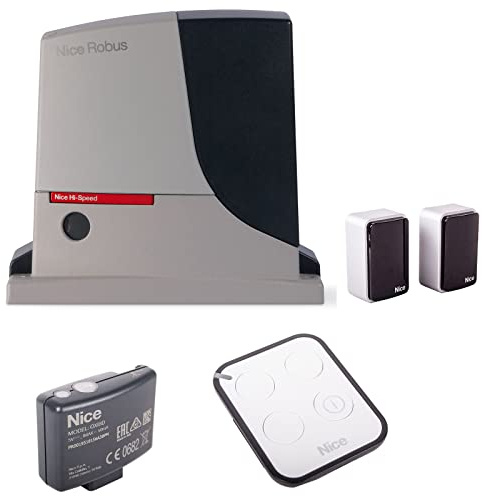 Opérateur pour Porte Coulissante Robus 500 Hs pour Hi-Speed-Automatisierung Set Incluant Récepteur de Radio, Télécommande Manuelle, Barrière Lumineuse 360N Ã€ 0,44m/S pour Portails Coulissants Ã€ 8m