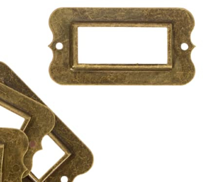 Craftelier - Set mit 4 Royal Metallic-Etikettenhalter zum Verzieren Ihrer Scrapbooking-Projekte und Beschriften von Alben, Planner, Notizbüchern oder Organisationsboxen | Größe 6,3 x 3,3 cm - Bronze