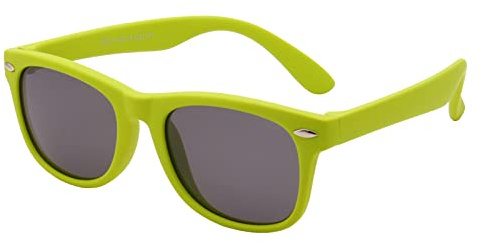 FOURCHEN Lunettes de soleil polarisées TPEE pour enfants avec monture flexible pour filles et garçons âgés de 3 à 10 ans, vert clair, taille unique