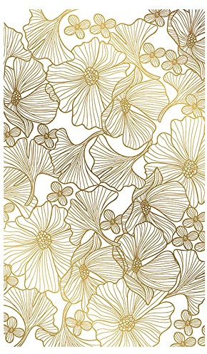 Sichtschutzfolie 3D Fensterfolie Anti UV Sichtschutzfolie Fenster Bunt ohne Klebstoff Fensterfolie für Büro und Küche44.5cmx150cmGold aushöhlen Blume