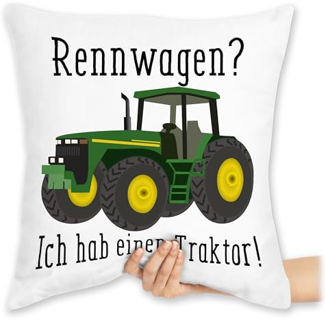 Kissen 40 x 40 cm - Traktoren - Rennwagen Ich habe einen Traktor - Geschenk Landwirt Trecker Bauer Geschenkidee Landwirtschaft Landwirte - 40 x 40 cm - Weiß - traktorfan tracktoren sitzkissen