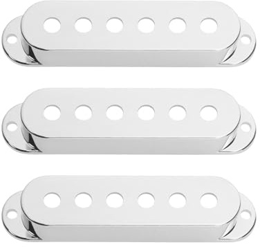 EMSea 3 x Single Coil Tonabnehmer Abdeckung Gitarre Single Pickup Fall Chrom Kunststoff Pickup Shell 50 mm Gitarre Single Coil Pickup Protect Covers Kompatibel mit Stratocaster