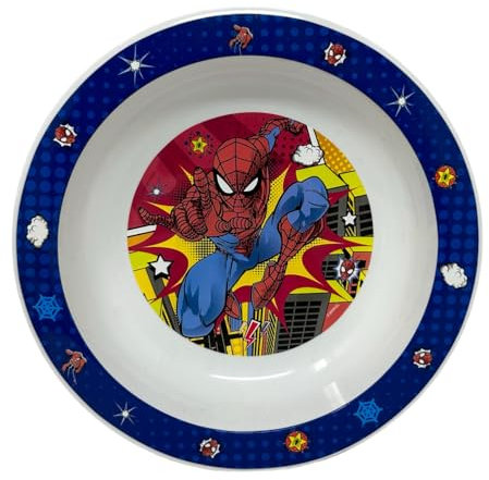 CARTOON Assiette creuse Spiderman Marvel en plastique réutilisable BPA sans vaisselle pour enfants adaptée au micro-ondes