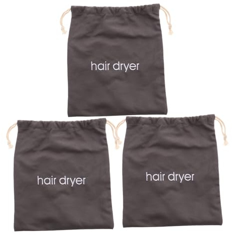 FRCOLOR 3piezas Bolsas De Lona para Secador De Pelo Cordón Organizador De Viaje para Herramientas De Peluquería Bolsa De Almacenamiento para Secador De Pelo para Viajar y Guardar El Hotel