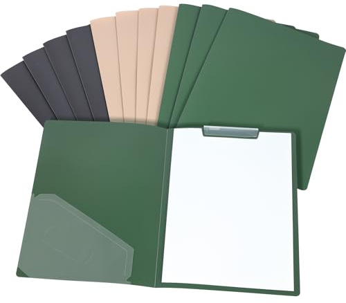 URbantin Klemmmappe A4,Klemmhefter mit Tasche,File Folders (12 Stück)