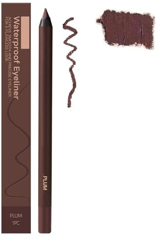 24 Stunden Wasserfester Eyeliner Pflaume, Wischfester, Langanhaltender Makeup-Eyeliner-Stift, Spitzbarer Duo-Eyeliner-Stift, Wischfeste und SchweißResistente Formel, Hochpigmentierter Augenstift