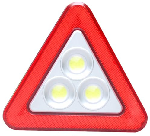 LOORGVEL Triángulo de Advertencia LED para Coche con Luz de Emergencia Reflectante y Resistente Señal de Seguridad Vial Portátil para Carretera Batería No Incluida Diseño Estable y
