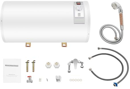 Scaldabagno elettrico da 50 litri, elettroboyler con indicatore di temperatura a LED, scaldabagno elettrico, serbatoio dell'acqua calda cilindrico
