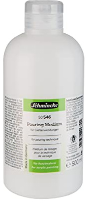 Schmincke - Pouring Medium, 500 ml, 50 546 028, Hilfsmittel in der Acrylmalerei, flüssiges Acryl-Hilfsmittel für für Pouring Technik, Fließtechnik und Gießanwendungen