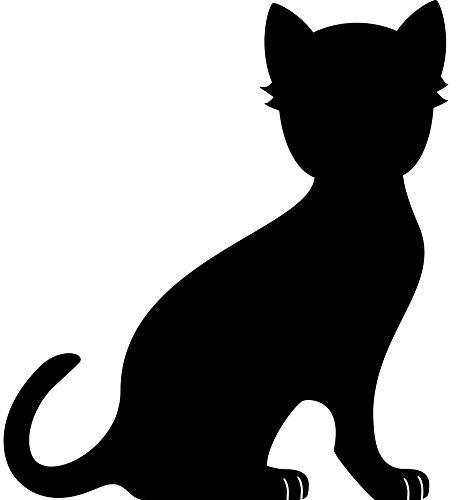 GreenIT 20 cm Sticker Tattoo Cat Rental Decorative Film Wall Sticker for Car Wall Door Window Border (Black)