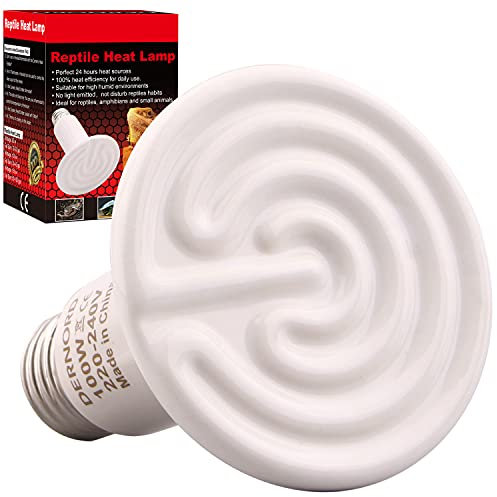 DERNORD Heizlampe E27 Wärmelampe Terrarium - 100W Keramik Heat Emitter Reptilien Dunkelstrahler Küken für Wärmelampe Schildkröten Outdoor Heizstrahler Tiere