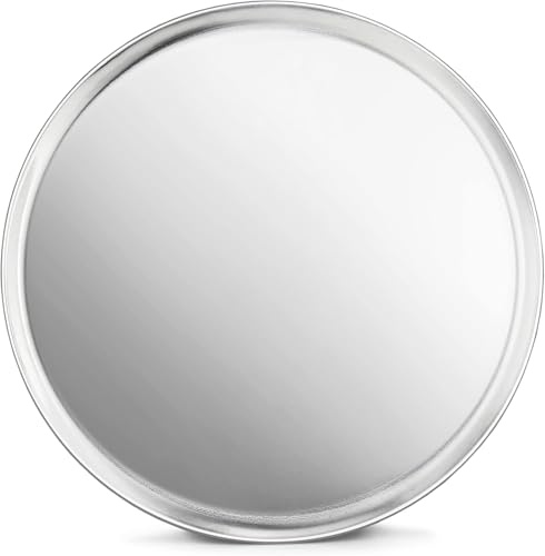 New Star Foodservice Restaurant-Grade Aluminum Pizza Pan, Baking Tray, Coupe Style, 14 Inch