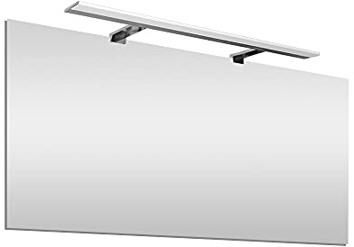 Inbagno Specchio Bagno con Lampada LED 100x60 cm, Reversibile, con Illuminazione LED Cromo Luce Naturale (Luce Naturale 80 cm, 100x60 cm)