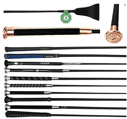 JA Horse Fleck Springpeitsche Springgerte Springstock Reitgerte (50 cm, SilkTouch Premium Rosegold)