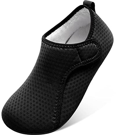 L-RUN Men House Slippers Barefoot Slippers Shoes for Women Black XXL(W:10-11,M:8-9) = EU43-44