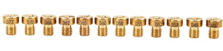 Akozon 12 Pezzi Getti Principali del Carburatore Ugello Principale del Carburatore in Metallo Per Dellorto PHBG SHA SHB SHBC
