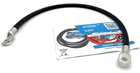 eXODA Batteriekabel 35mm² 50cm M8 M10 5645W 12V Auto Boot Motorrad | Batteriekabel, Querschnitt 35 mm², Länge 50 cm, maximale Leistung 5645 Watt, für Auto und Motorrad, Hitzebeständigkeit bis 70