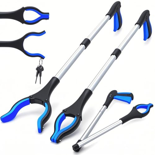 2-Pack Grabber Tool, 32 Long Reacher Grabber Pickup Tool with Magnetic Tip, Trash Picker for Elderly Grab It Reaching Tool, Garbage Picker Upper, Litter Pick Up Grab Tool