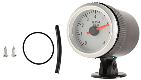 52 Mm Varvräknare, 2 Tum 52 Mm LED Varvräknare Röd Pekare Vit Urtavla Bakgrundsbelysning för 1 4 6 8 Cylindriga Bensinfordon Ersättning för Motorcykeltillbehör