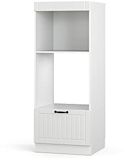 Vicco Mikrowellenschrank Fame-Line, Weiß Landhaus, 60 cm | MDF-Front · Metall-Vollauszüge · Höhenverstellbare Füße · Metallgriffe · ✓ Mikrowellennische