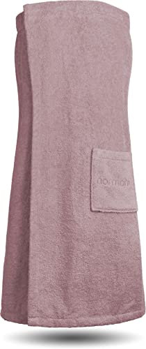 normani Saunakilt Saunatuch für Damen 100% Bio Baumwolle mit praktischem Schnellverschluss Oeko-Tex® 100 Farbe Rosa