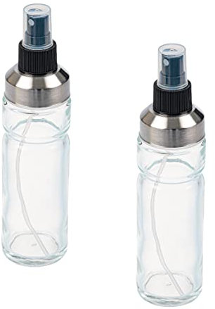 Invero Set di 2 flaconi spray per olio d'oliva trasparenti per friggitrici ad aria, insalate, grigliate, barbecue o cottura al forno, nebulizzatore acqua, adatto anche per aceti, altri oli (150 ml)