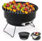 Shineyoo Portable BBQ Grill - Small Charcoal Barbecue with Insulated Bag for Camping, Outdoor, Travel & Garden - Black, 26 × 26 ×18cm