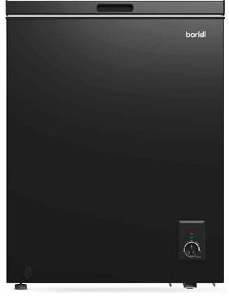 Baridi Freestanding Chest Freezer, 142L, Garage and Outbuilding Safe, Adjustable Thermostat, Black - DH152