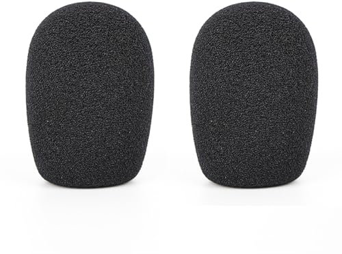 Bonnette anti-vent en mousse pour microphone en mousseline pour microphones de diamètre 1,6, filtre en mousse éponge, compatible avec le profil Sennheiser, FIFINE K669B, T669 (paquet de 2)