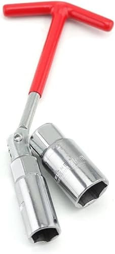 ENESEA Verstellbarer Universalschlüssel, Zündkerzen-Steckschlüssel T-Griff Universal-Zündkerzenschlüssel 16 mm (5/8 Zoll) und 21 mm (13/16 Zoll) Remover Installer Zündkerzen-Entfernungswerkzeug