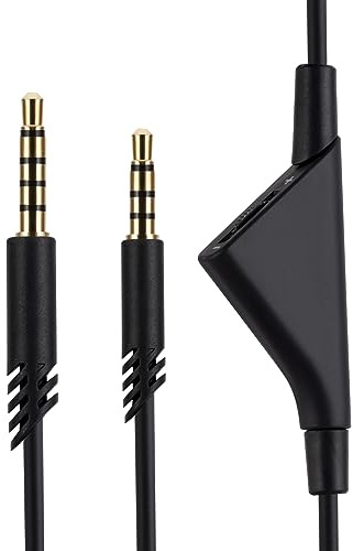 Astro A10 A10 Gen 2 A30 A40 A40 tr Ersatzkabel, kompatibel mit Logitech Gaming-Headset, Inline-Stummschaltung, Lautstärkeregler mit Mikrofon, 2 Meter Kopfhörer-Audio-Verlängerungskabel, Schwarz