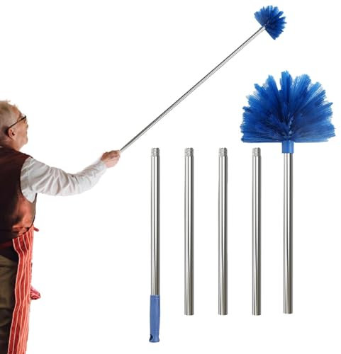 TILEZE Staubwedel aus Spinnennetz mit Verlängerung | Reinigungsbürste aus Spinnennetz, ausziehbar mit langer Stange | Spinnennetz-Entferner zum Reinigen des Ventilators