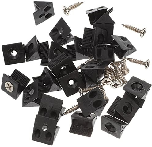 106pcs Back Panel Buckle Drawer Fixing Clip Clothing Drawers Brackets for Wood Drawers for Clothing Dresser Drawer Repair Kit Black Screws Black Stand Cupboard Plastic Self-Tapping