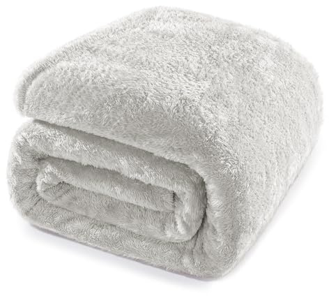 Whale Flotilla Silver Grey Queen Size Blanket for Bed, 300GSM Soft Warm Fleece Fabric, Decorative Lightweight Plush Fluffy Blankets for All Season, 90x90 Inch