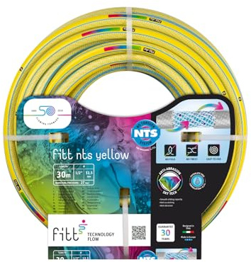 FITT NTS YELLOW 1/2 (12,5mm) 30m - Robuster und flexibler Gartenschlauch in gelber Farbe für eine intensive Nutzung, mit exklusiven Technologien