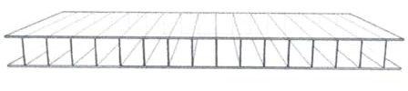 Polycarbonat Hohlkammerplatten - Doppelstegplatten 10 mm - Zuschnitte für Gewächshäuser - Länge: 1250 mm - Breite 700 mm (8)