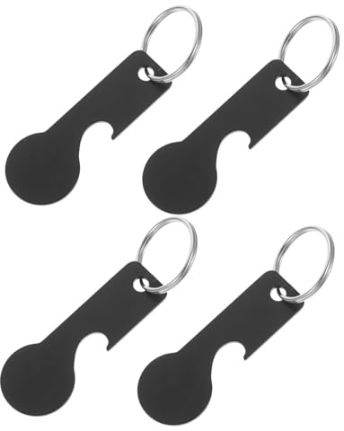 VILLFUL 4pièces Porte-clés Jetons Inoxydable Remover Jeton Caddie Pratique Décapsuleur Suspendu