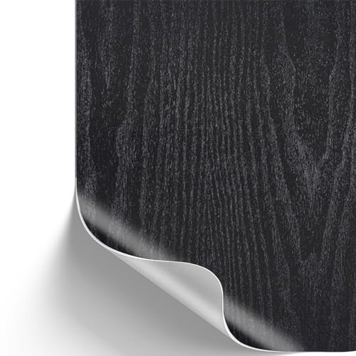 SA ROCA [13,89€/m²] Klebefolie in Holz-Optik inkl. Rakel & E-Book I Selbstklebende Holz Folie für Möbel & Küche - hitzebeständig & abwaschbar I Möbelfolie I Dekofolie (Blackwood, 10m x 45cm)