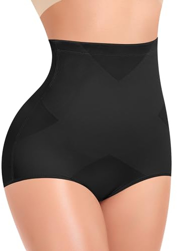 YARRCO Culotte Gainante Femme Ventre Plat Culottes Sculptantes Taille Haute Gaine Amincissante Invisible Panty Gainant Shapewear Slips Minceur Body Shaper (#1 Noir,XXL)