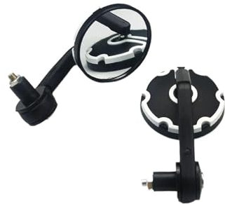 Motorrad Lenkerendenspiegel Für CBF600 Für CBR125R Motorrad Bar End Spiegel Seite Rückansicht Runde Spiegel Für 7/8 Zoll 22 Mm Griff Bar Enden Spiegel(Farbe:Weiß)