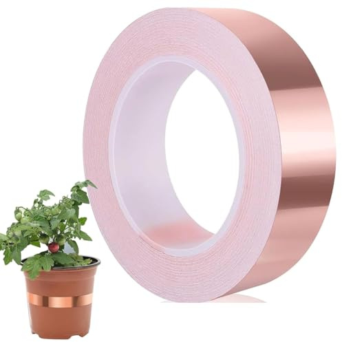 ORGYAML Ruban de feuille de cuivre de 30 m x 20 mm, ruban adhésif de blindage EMI, ruban anti-coupure, conducteur simple face, pour la mise à la terre, la soudure et la protection contre les coupures