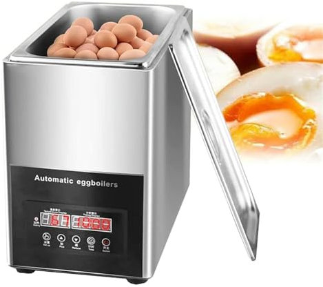 YMAOMAO Hervidor de Huevos eléctrico, hervidor de Huevos Comercial de Gran Capacidad de 800W y 9L, hervidor de Huevos de Aguas Termales, Temporizador de 0 a 99 Minutos, máquina para cocinar 50 Huevos