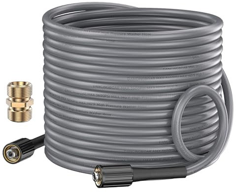 DANCINGBOAR 10M Super Flexible Pressure Washer Replacement Hose, 3600 PSI M22 14mm Thread Female Kink Resistant Jet Wash Power Washer Extension Hose Pipe for High Pressure Accessory Car Cleaning