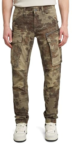 G-STAR Rovic Zip 3D Regular Tapered Pants, Pantaloni, Uomo, Multicolore (Vintage Dust Turf Forest Camo D02190-E081-H585), 33W / 32L